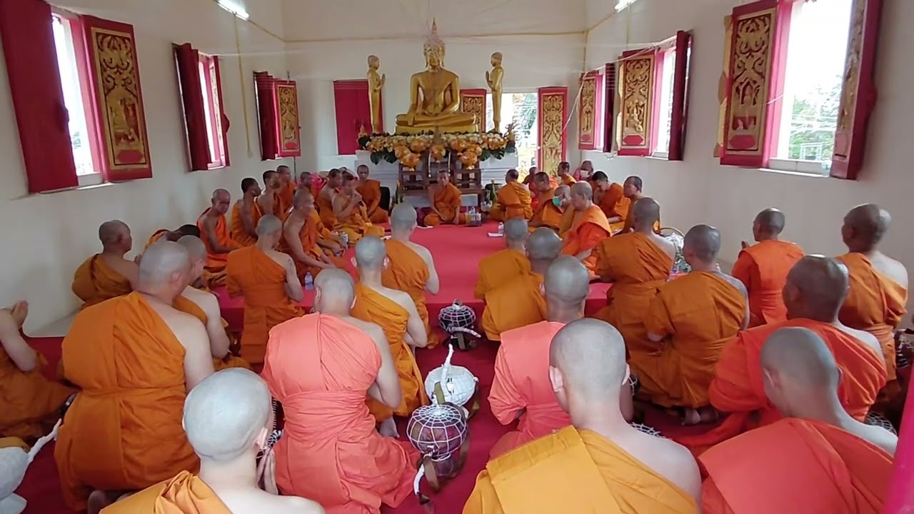 บรรพชาอุปสมบท(บวชพระใหม่)งานฉลองอุโบสถผูกพัทธสีมาปิดทองฝังลูกนิมิตวัดสำโรง อ.กุดรัง จ.มหาสารคาม