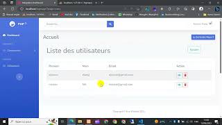 Intégration thème SB Admin 2dans un projet en Php Partie 4: Liste et ajout utilisateur