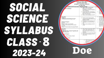 Social Science Syllabus Class-8 2023-2024 | doe sst syllabus class 8th 2024 | ncert