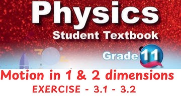 Grade 11 - Physics - Motion in one and two dimensions - Exercise 3.1 and  3.2