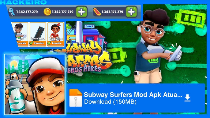 SUBWAY SURFERS APK MOD DINHEIRO INFINITO E TUDO LIBERADO VERSÃO