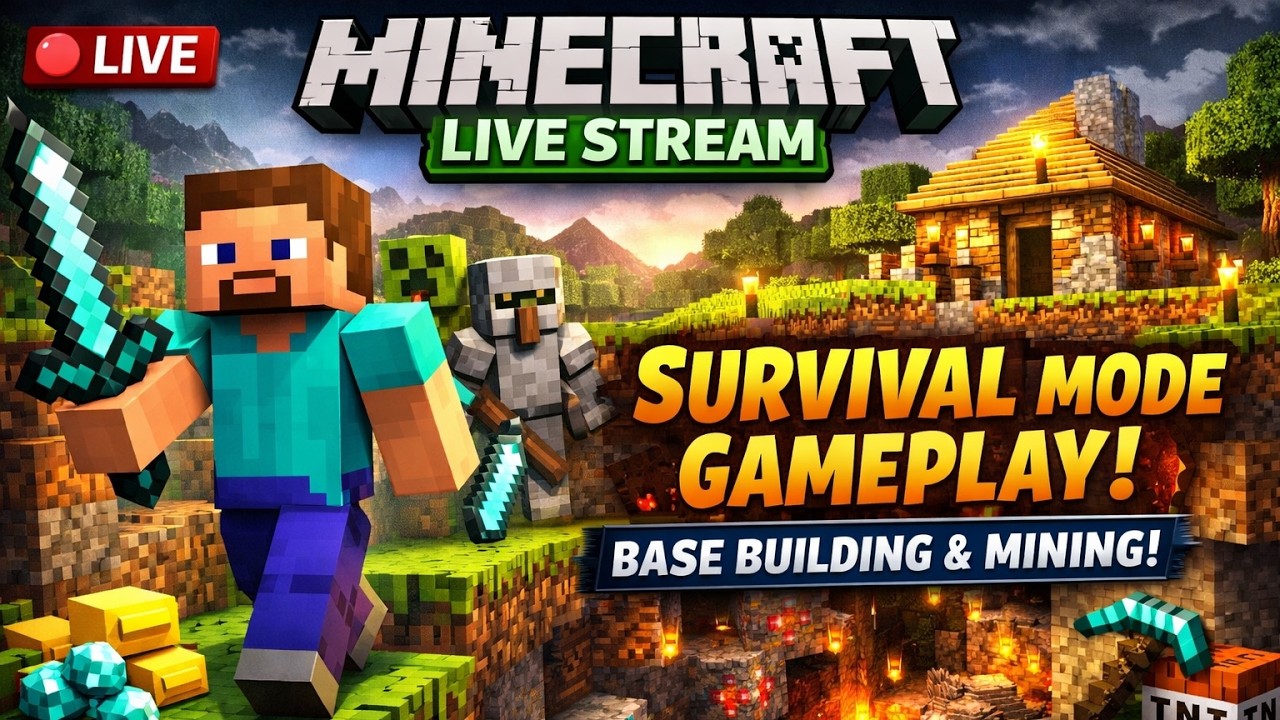 🔴 Minecraft Live – Ultimate Base Building in Hindi - YouTube