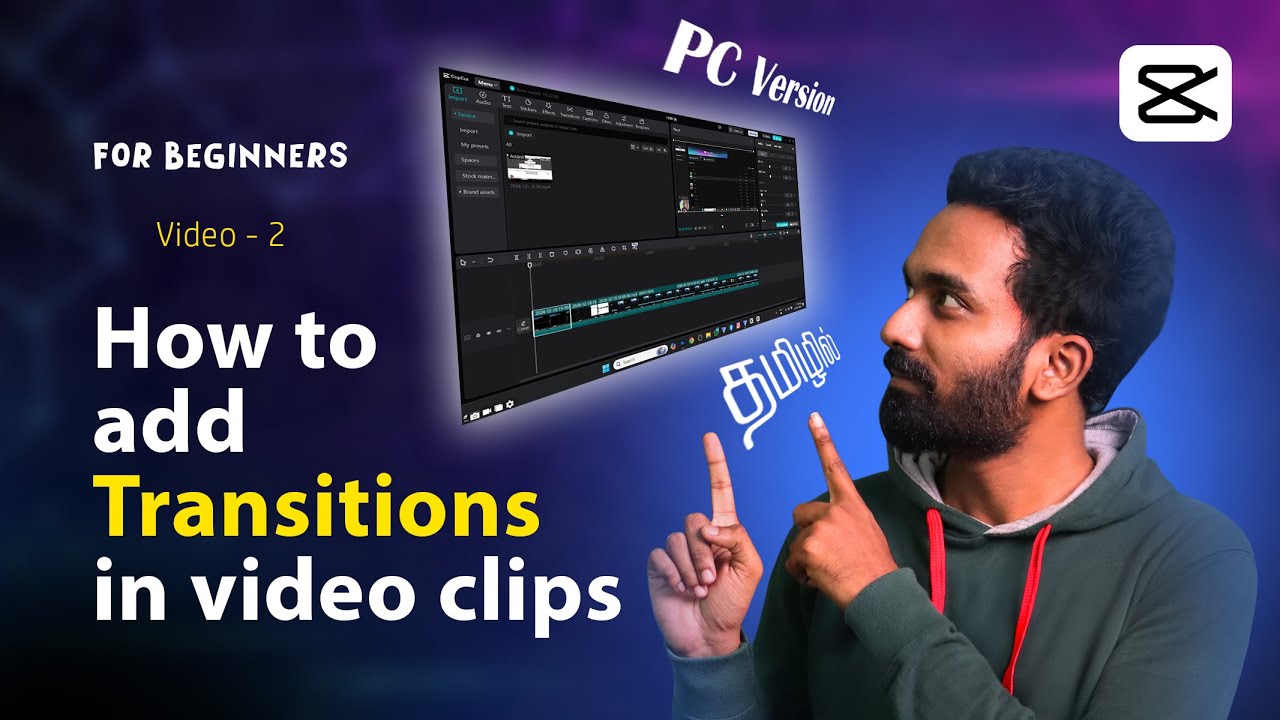 How to add Transitions in Video Clips | CAPCUT PC VERSION - YouTube