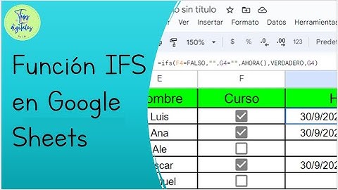 Función IFS en Google Sheets
