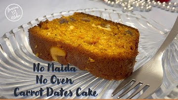 No Maida No Oven Carrot Dates Nut Cake | Soft & Moist Carrot Cake with Whole Wheat Flour
