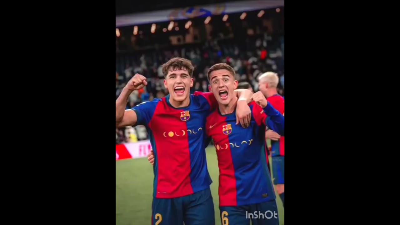 la célébration du but Barceloner 