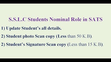 SSLC nominal roll in SATS|SSLC regular student nominal roll latest