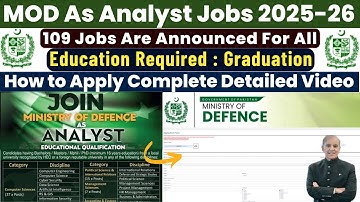 Ministry of Defence Analyst Jobs 2025 Online Apply | MOD Jobs 2025 How to Apply | Latest Govt Jobs