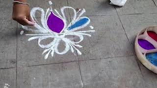 Easy Simple Rangoli Design | Flower Rangoli for Daily Use | Beautiful Simple Rangoli  screenshot 5