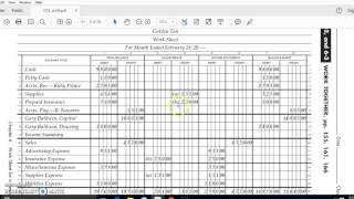 Adjustments for a worksheet