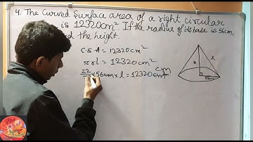 CSA of a right circular cone is 12320 cm^2. if the radius of its base is 56 then find its height.
