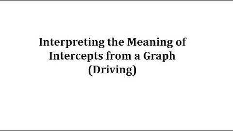 Application: Interpret the Meaning of Intercepts (Linear, Driving Trip)