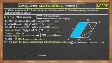 Q2 Ex 8.2 Class 9 Maths | Quadrilaterals | NCERT Solutions Explained _ method 1