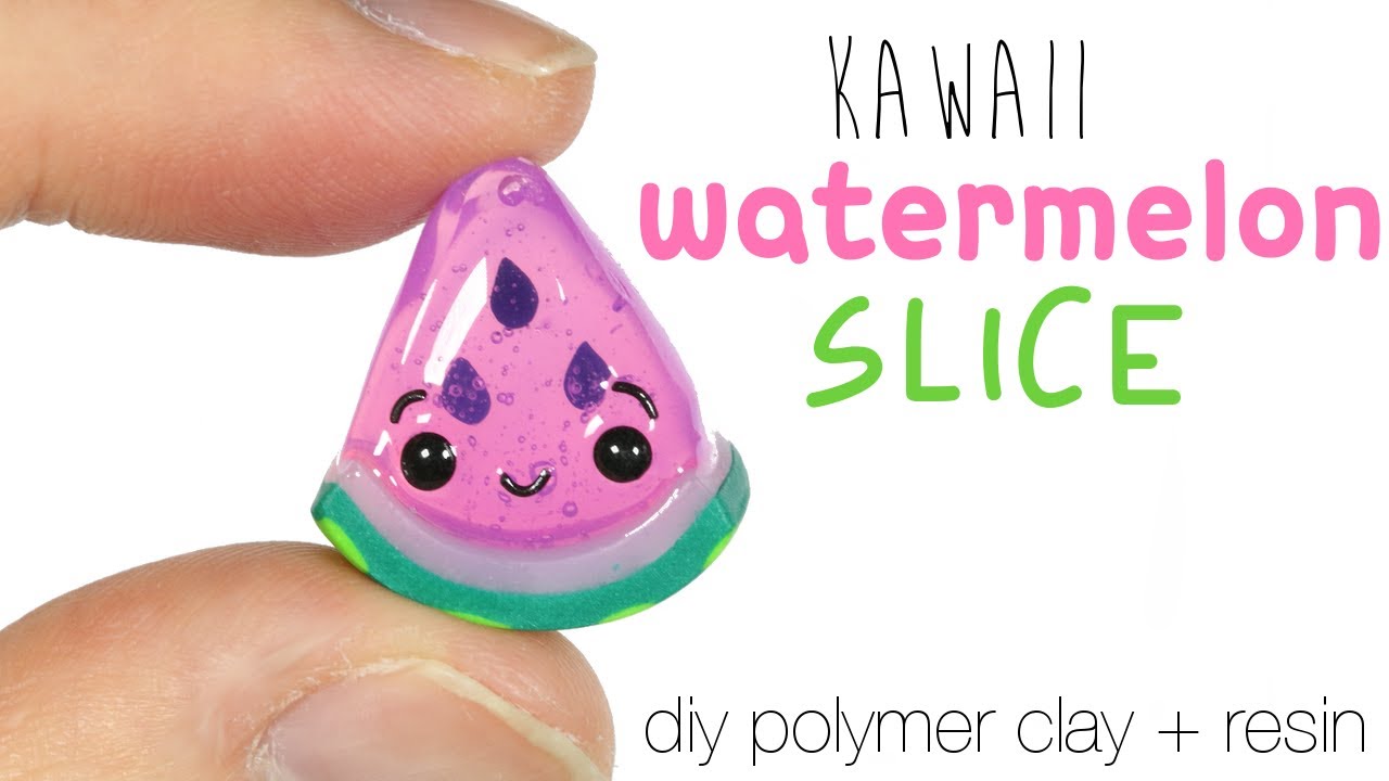 How to DIY Kawaii Watermelon Slice Polymer Clay/Resin Tutorial 