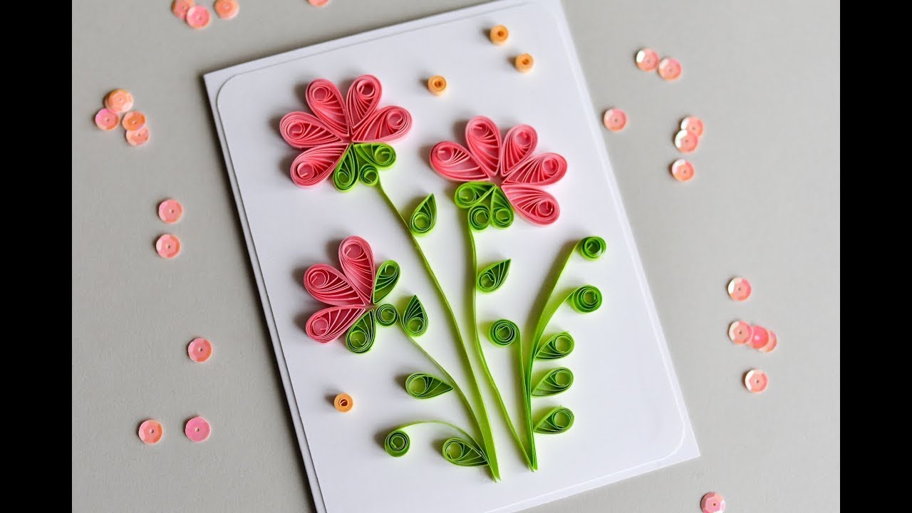 Simple Quilling Designed Card For Beginners How To Make Quilling Card