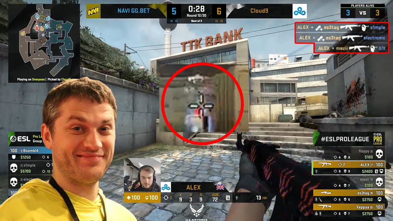 Cloud9 Alex VAC Moments VS Na'Vi | (S1mple, Boombl4, Electronic... ) | CSGO Highlights