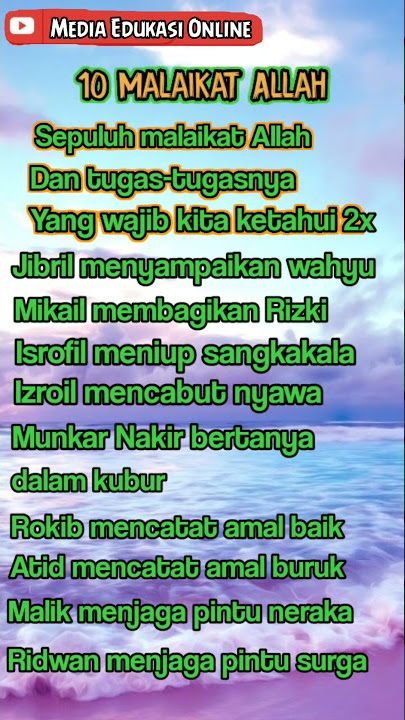 10 Malaikat Allah dan tugas-tugasnya | Jibril, Mikail, Isrofil