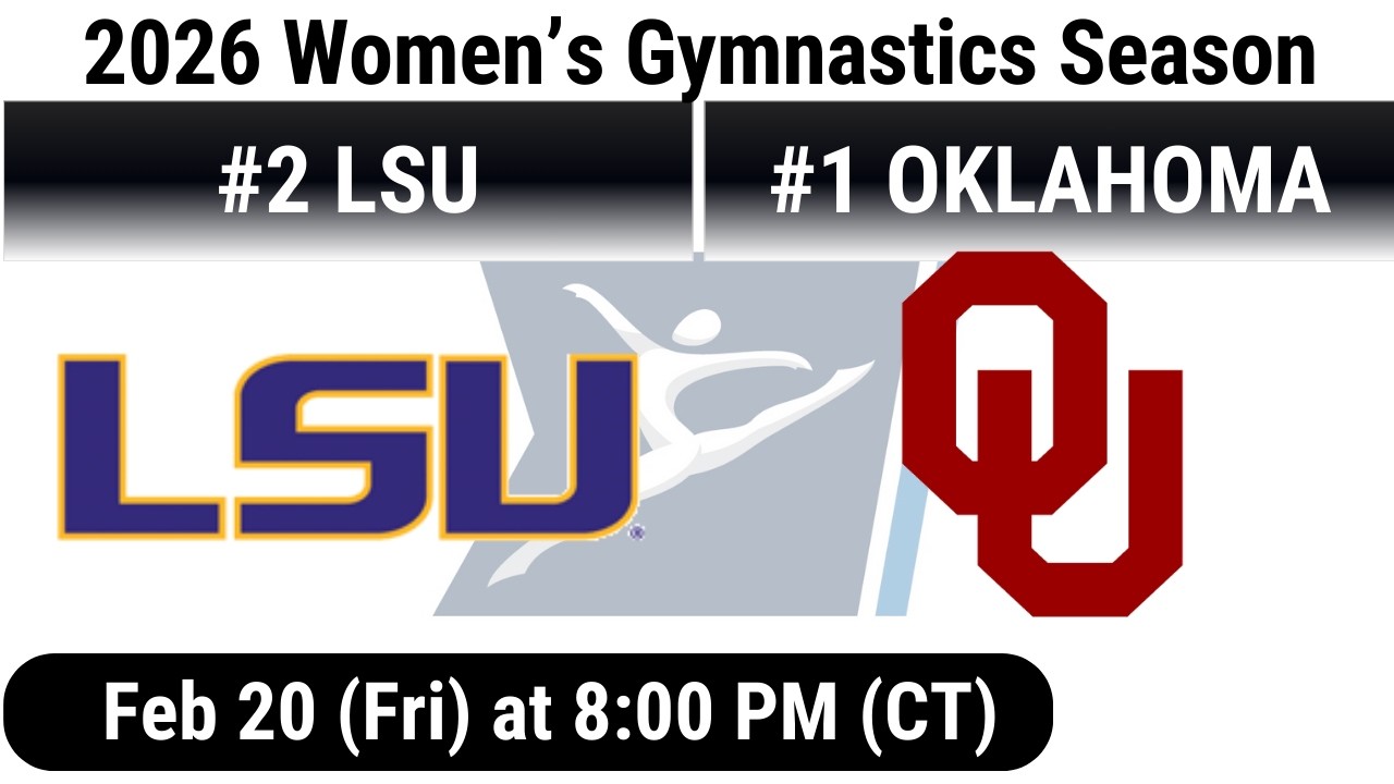 2026 Feb 20 WGYM #2 LSU Tigers vs #1 Oklahoma OU Sooners COMPLETE MEET Women's Gymnastics 20260220