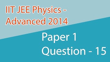 IIT JEE Advanced 2014 PHYSICS SOLUTIONS  | (PAPER 1, Code 1)| Question 15 | IIT JEE 2018 Preparation