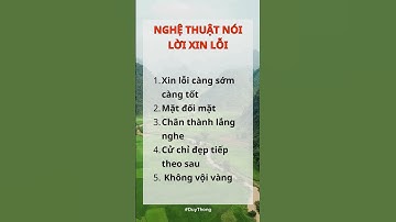 NGHỆ THUẬT NÓI LỜI XIN LỖI