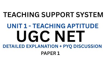 TEACHING SUPPORT SYSTEM | UNIT 1 | TEACHING APTITUDE | UGC NET | EXPLANATION+ PYQ