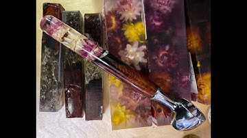 Making a Flower embedded in Resin handle  Coffee Scoop on the Lathe, Wood turning project.
