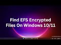 Guide to Finding and Managing EFS Encrypted Files on Windows 10/11