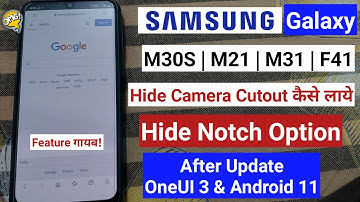 Samsung Galaxy M30s/M31/M21/F41 - Enable Hide Camera Cutout Option | Hide Notch | OneUi 3.0 Update