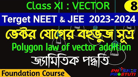 Polygon law of vector addition | Vector - #08 |  NEET & JEE  2023-24  ( Foundation Course )