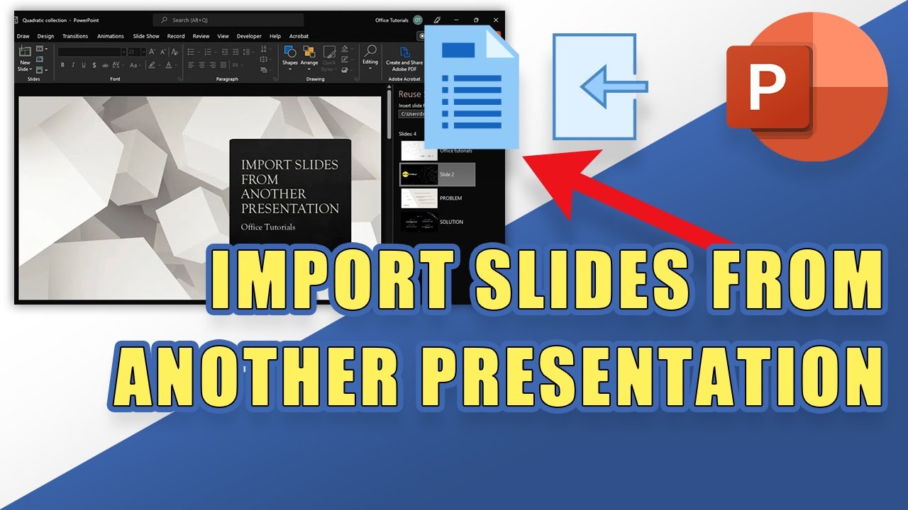 powerpoint import slide master from another presentation