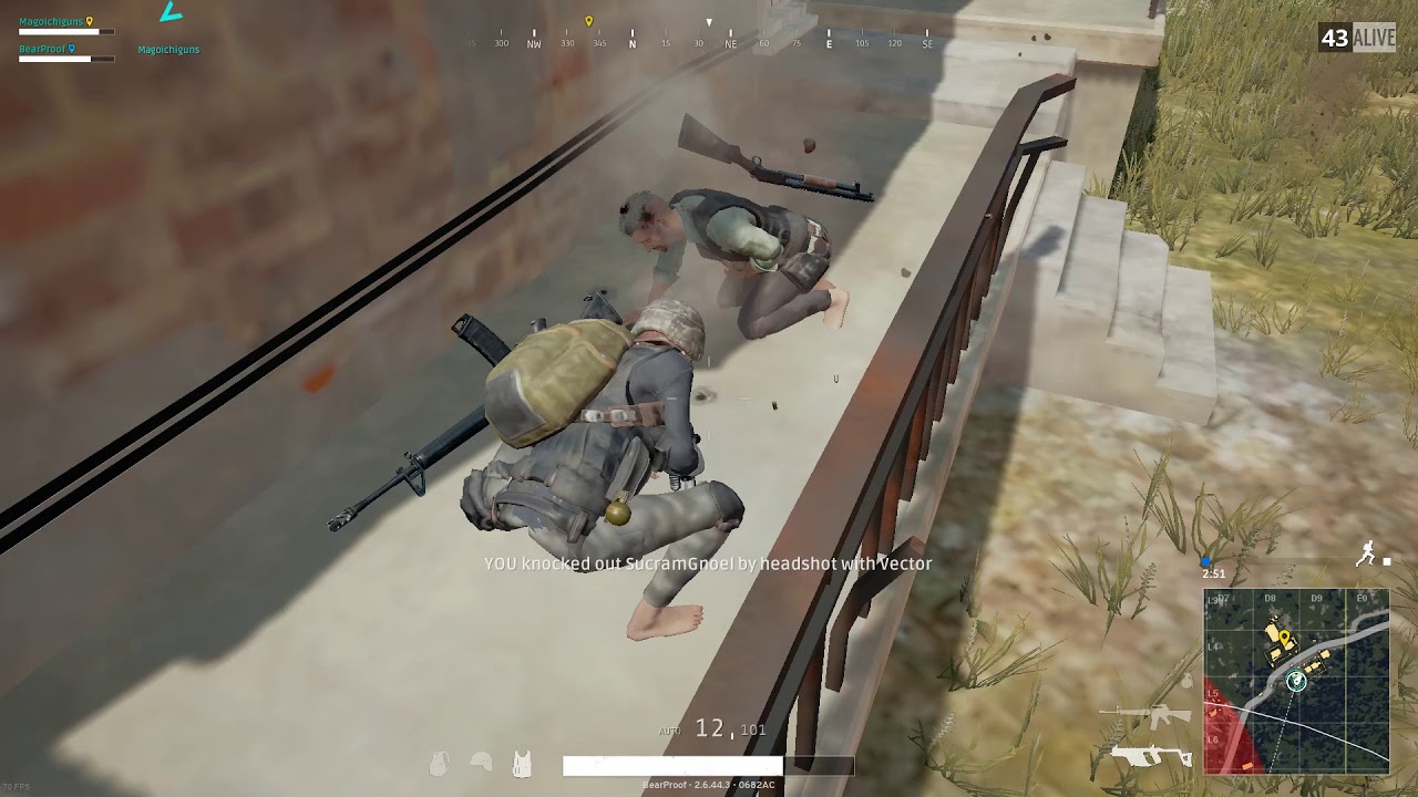 PUBG - Epic rooftop drop kill with the vector