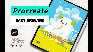 ☆Snow Monster •  Easy Procreate Illustration •  Anyone Can Draw This ☆