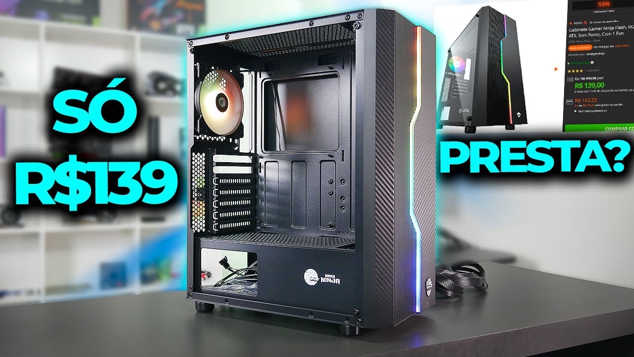 GABINETE GAMER BOM E BARATO, SÓ R$139! TEM VIDRO TEMPERADO E 1 FAN ...
