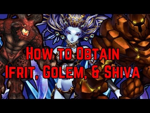 Final Fantasy Brave Exvius - How to obtain Ifrit, Golem, and Shiva Walkthrough!