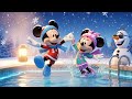 Mickey & Minnie Winter Swimming Pool Fun ❄️🏊♂️ | Snowy Adventure Story