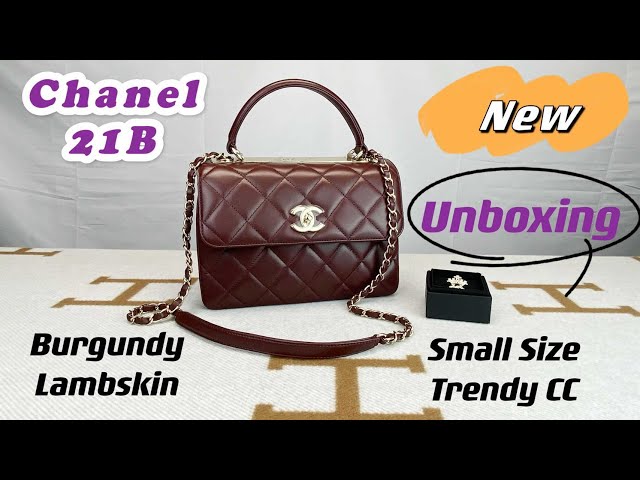 Chanel 21B Burgundy Lambskin Small Size Trendy CC with Champagne Gold  Hardware 