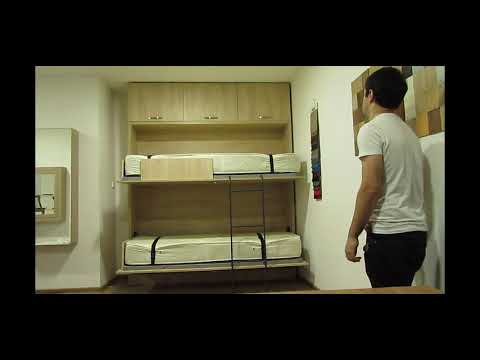 2 სართულიანი კედლის გადმოსაშლელი საწოლი