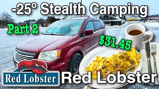 25º  Winter Stealth Camping at Red Lobster  Part 2