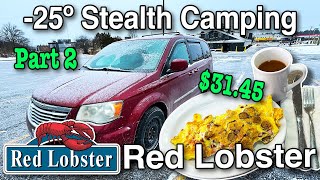 -25º 🥶🥶 Winter Stealth Camping at Red Lobster 🦞 Part 2