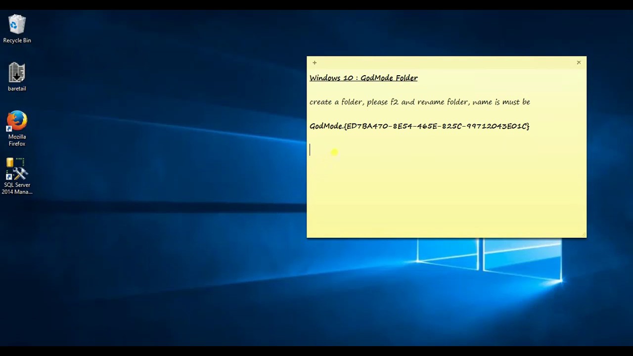 Windows 10 Secrets GodMode Folder YouTube