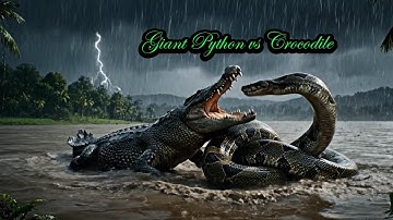 Giant Python vs Crocodile  Epic Battle for Survival in the Lake #PythonVsCrocodile #wildlifeshowdown