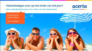 Overdracht vakantie: geen vakantieattest ziekenfonds meer nodig - Acerta Opleidingen