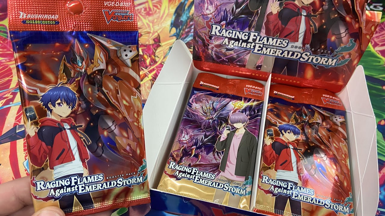 raging flames against emerald storm booster box Cardfight Vanguard overDress: CardFight Vanguard D-BT07 Raging Flames