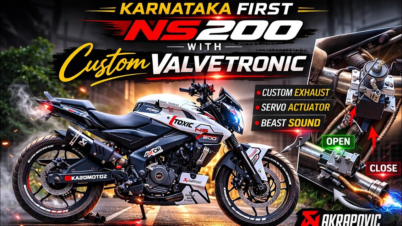 Custom Valvetronic installation on ns200🥵| Testing Sound | Karnataka's First Ns200🔥. 