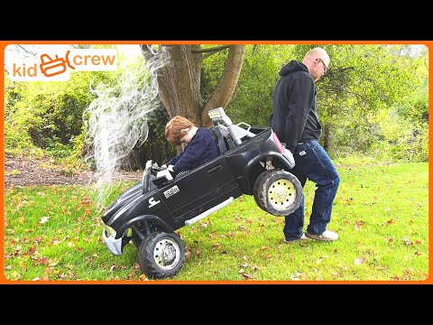 Fixing our ride on power wheels 18V toy truck. Educational how gears work | Kid Crew
