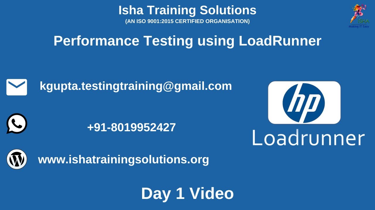 Performance testing using loadrunner day 1 video pls call whatsapp