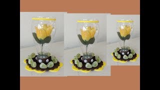 IDÃ‰IAS com Garrafa Pet e Eva - fÃ¡cil - para Vender ou presentear ,plastic bottle vase craft,