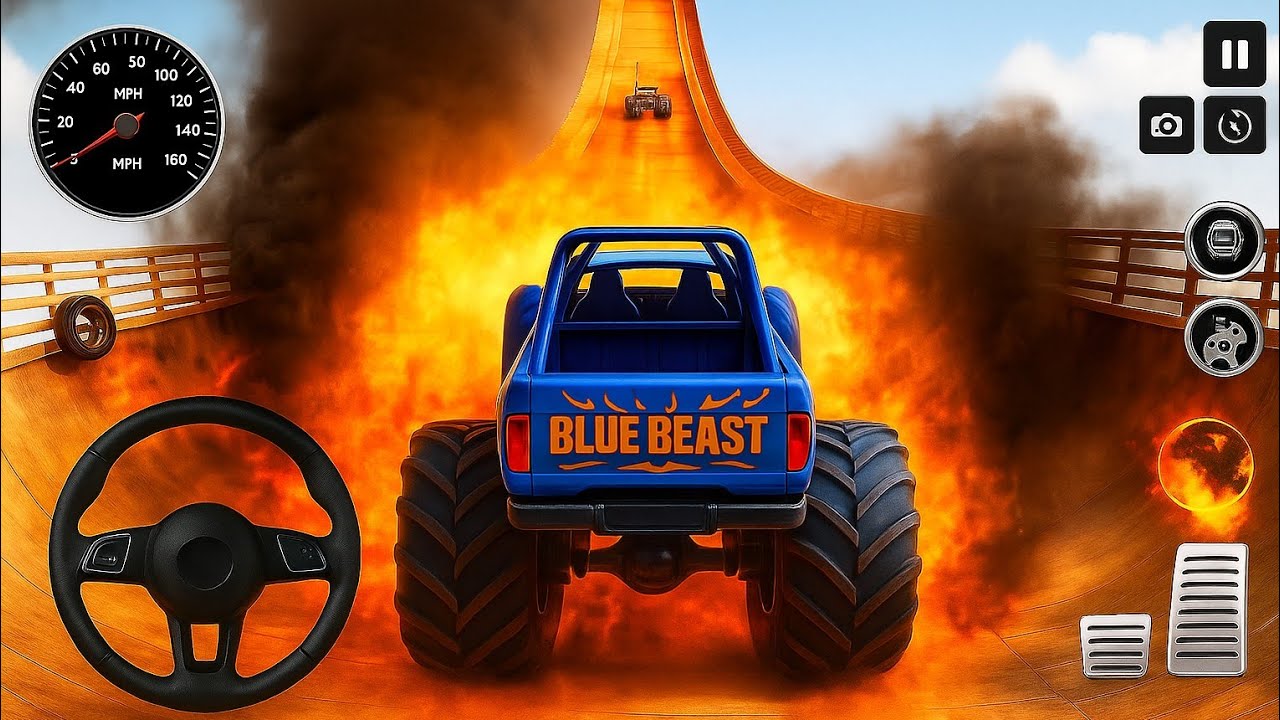 Ultimate Fire and Ice Truck Race 🚗🔥❄️ | Impossible Ramp Adventure part-1