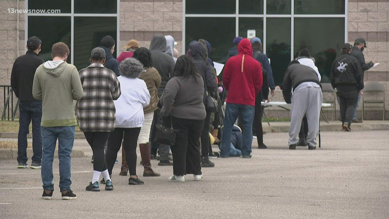 Portsmouth Residents Wait in Long Lines from COVID-19 Testing