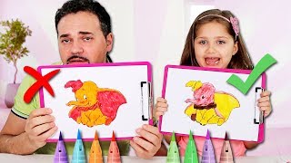 3 MARKER CHALLENGE con DUMBO e ALADDIN